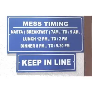 Mess Timing board outside NDA Hostel Mess at Pune